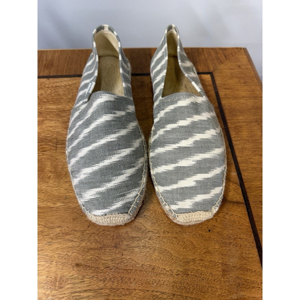 Soludos Women's 11 Gray‎ Striped Smoking Espadrille Slip On Shoes Light Sneakers